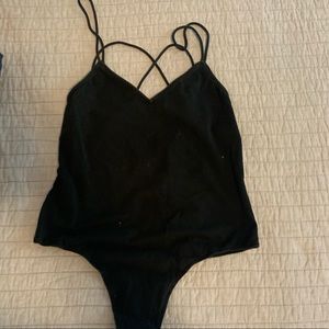 Strappy black bodysuit
